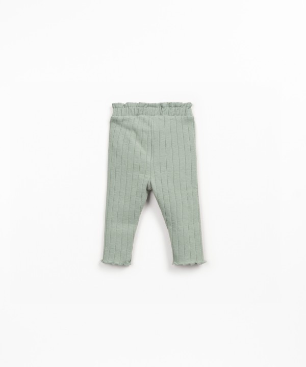 Rib leggings in recycled cotton and polyester