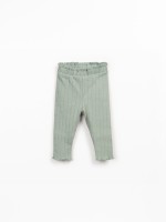 Rib leggings in recycled cotton and polyester