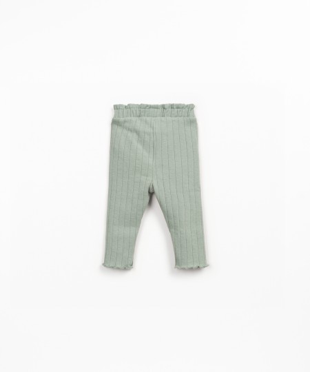 Rib leggings in recycled cotton and polyester