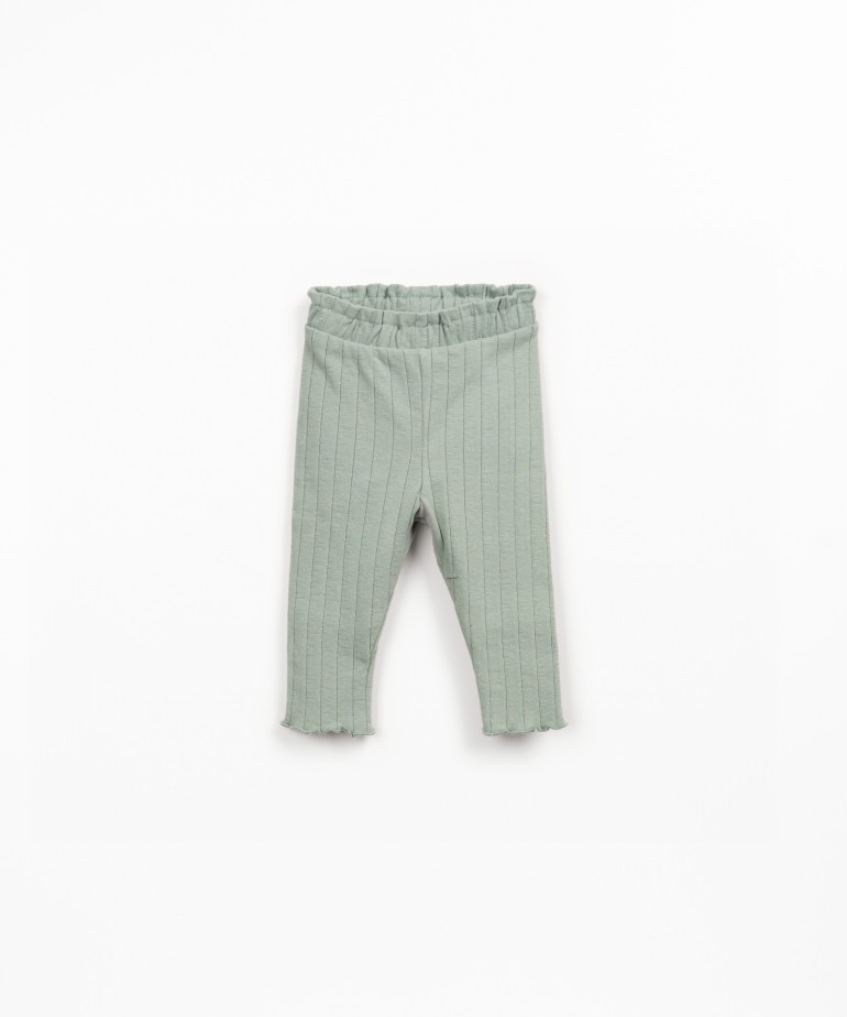 Rib leggings in recycled cotton and polyester