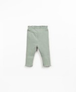 Ribbed knit leggings in recycled cotton and polyester