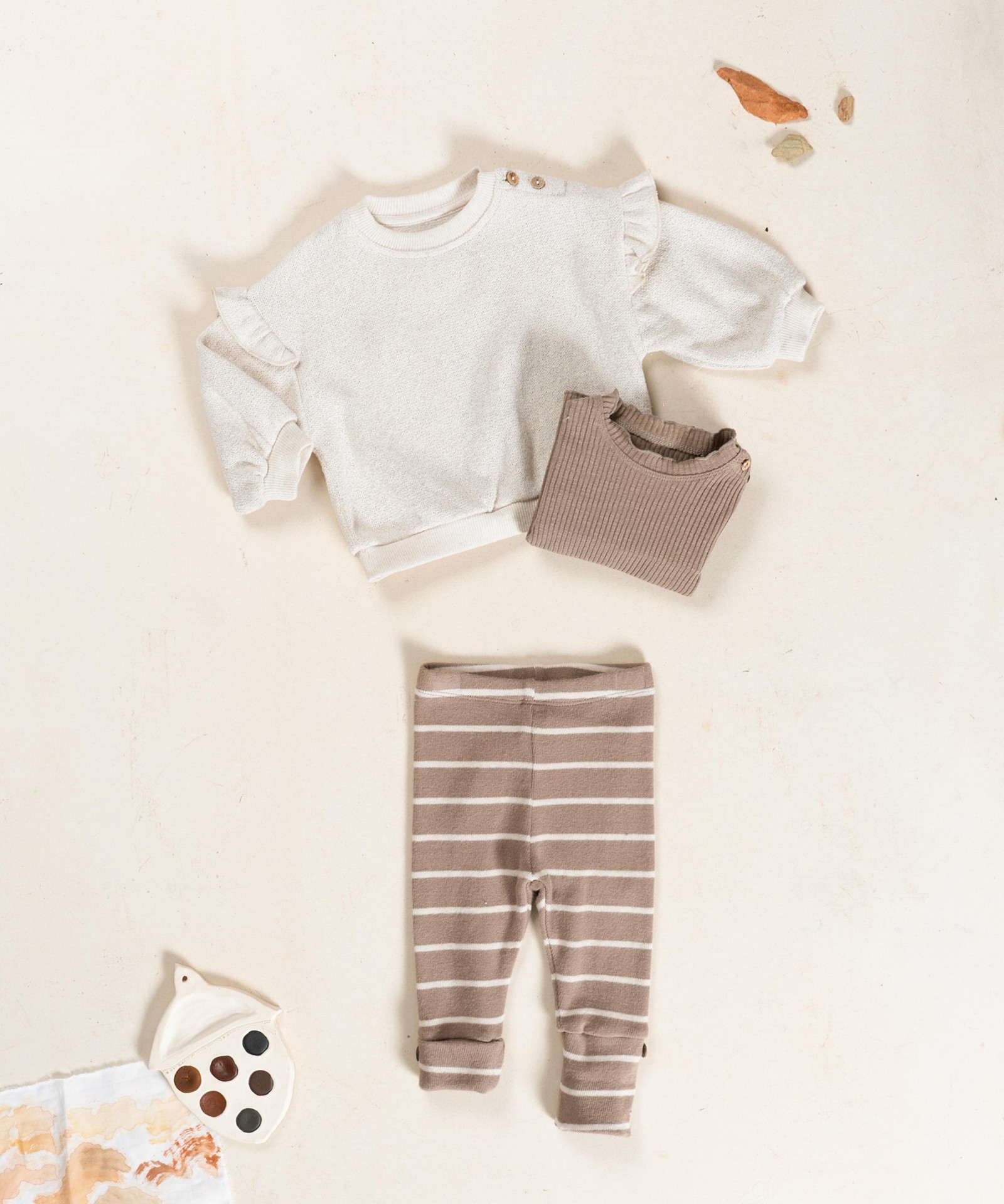 Leggings de punto a rayas