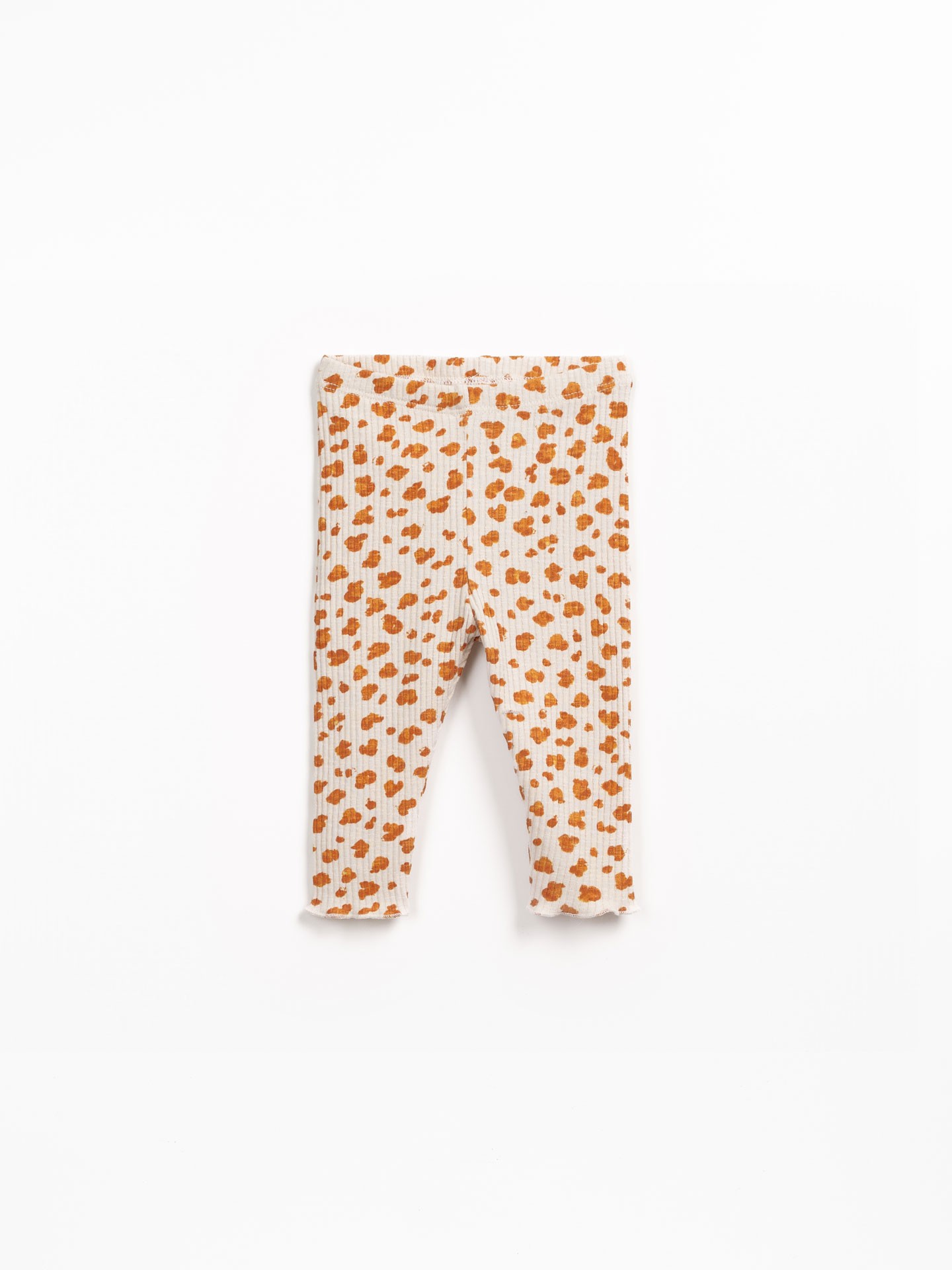 Leggings de punto canalé con estampado