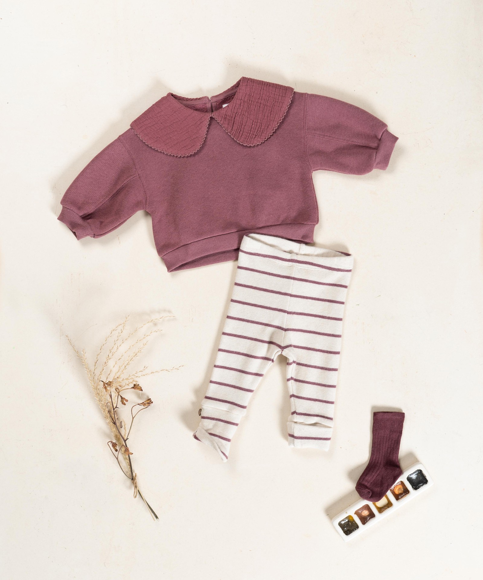 Striped jersey leggings