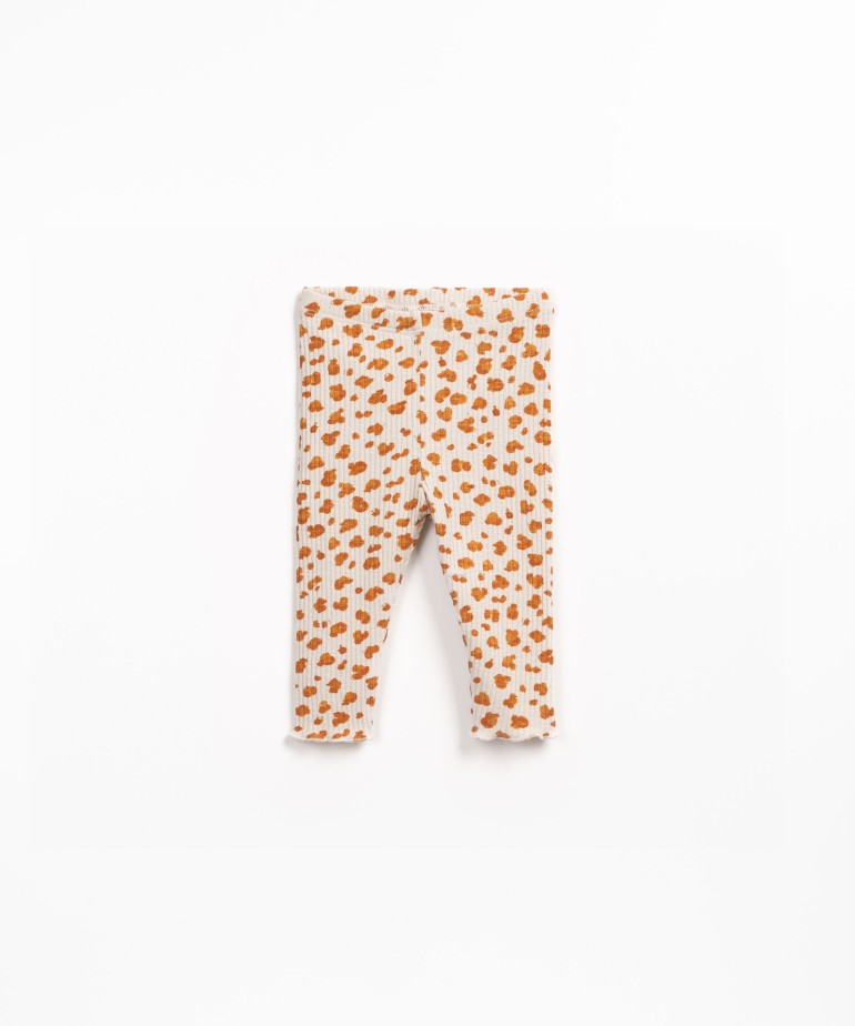 Ribbed jersey leggings with print
