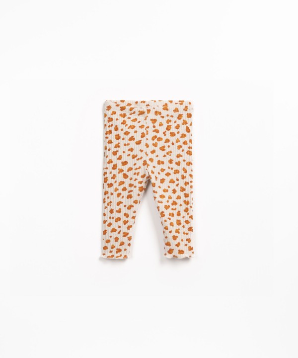 Ribbed jersey leggings with print