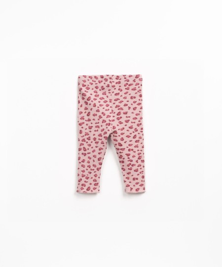 Ribbed jersey leggings with print