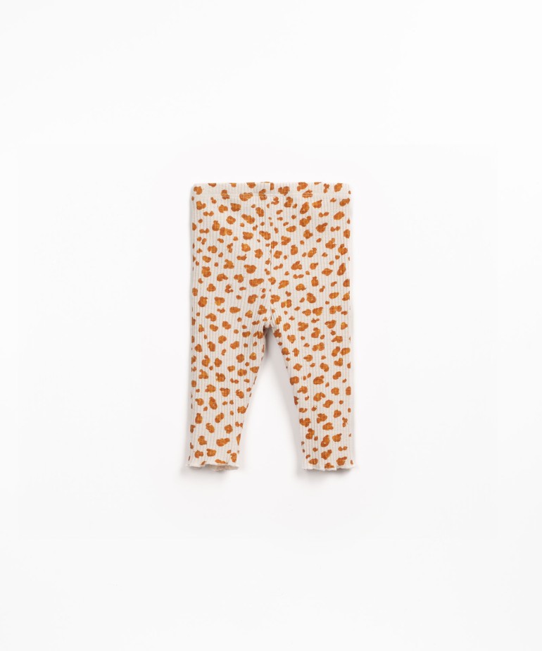 Ribbed jersey leggings with print
