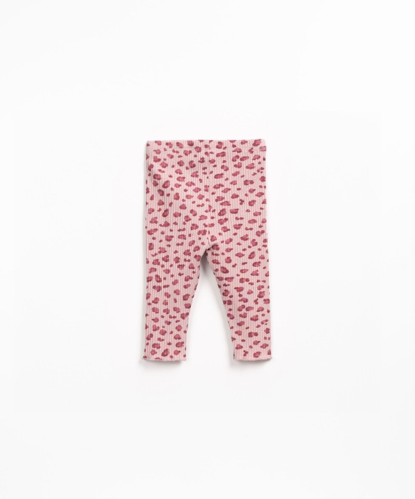 Ribbed jersey leggings with print