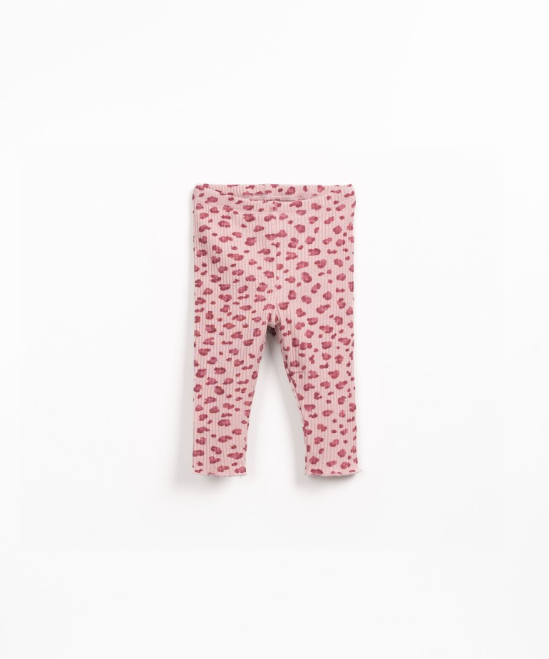 Ribbed jersey leggings with print