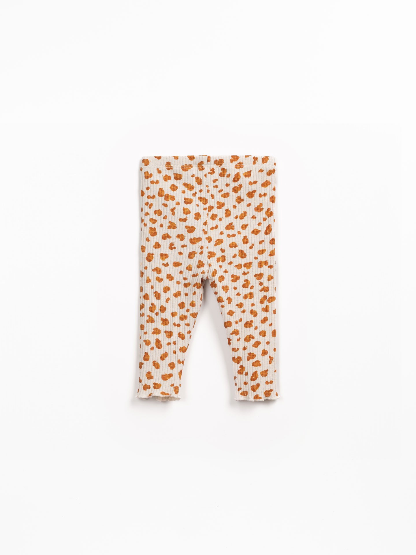 Leggings de punto canalé con estampado