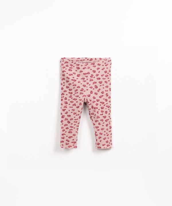 Ribbed jersey leggings with print