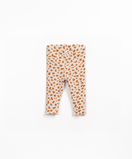 Ribbed jersey leggings with print