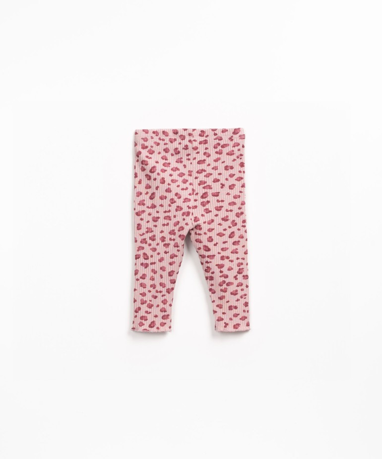Ribbed jersey leggings with print