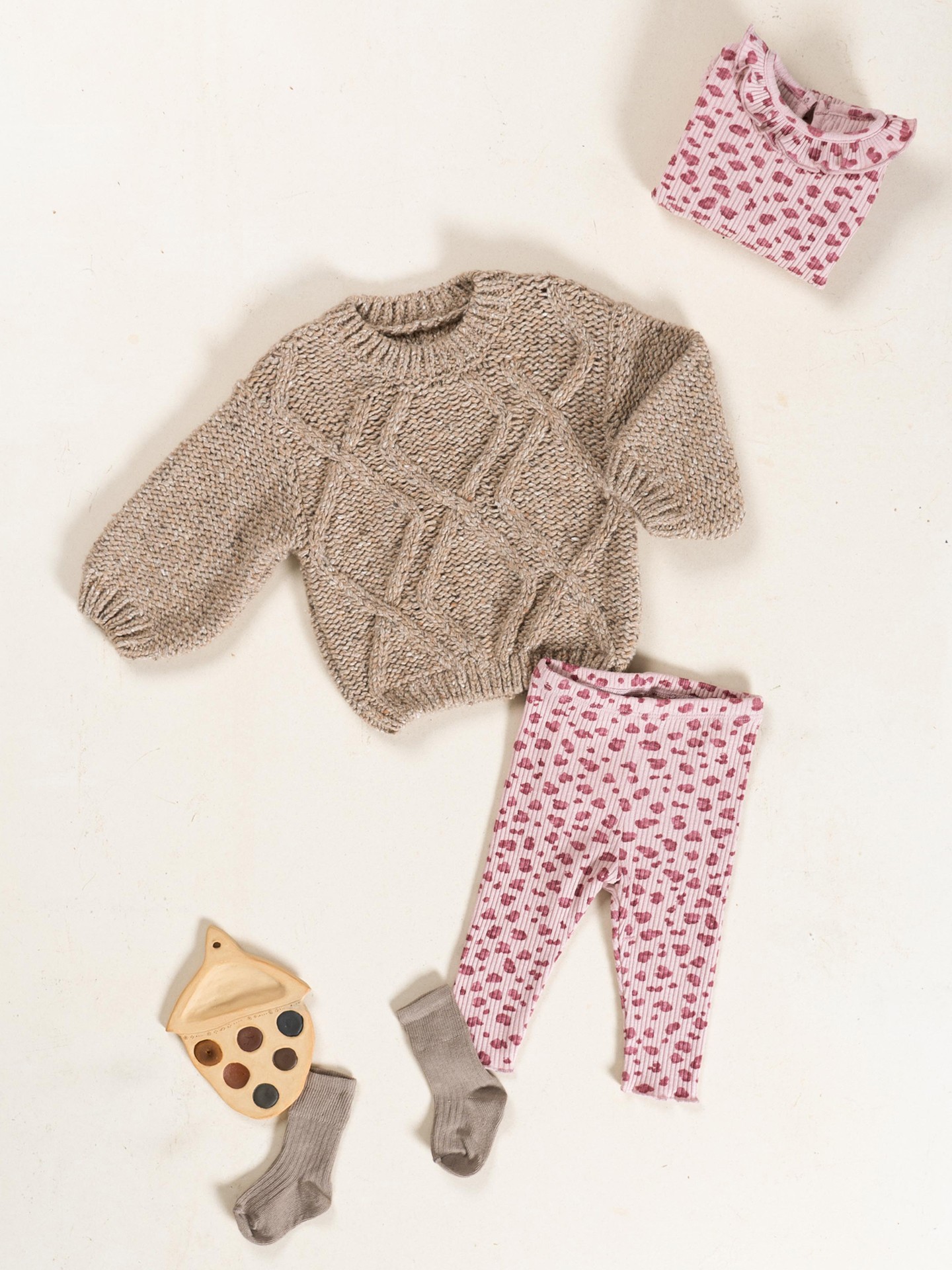 Leggings de canalé con estampado