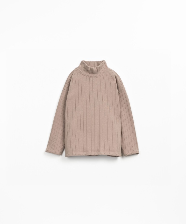 Camiseta de punto canal con mezcla de fibras naturales y recicladas