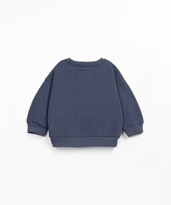 Sweatshirt in cotton blend, recycled cotton and recycled polyester