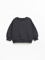Sweatshirt in cotton blend, recycled cotton and recycled polyester