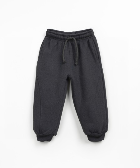 Fleece trousers with cotton, recycled cotton and recycled polyester