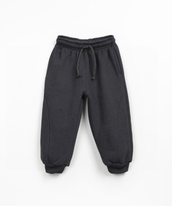Fleece trousers with cotton, recycled cotton and recycled polyester