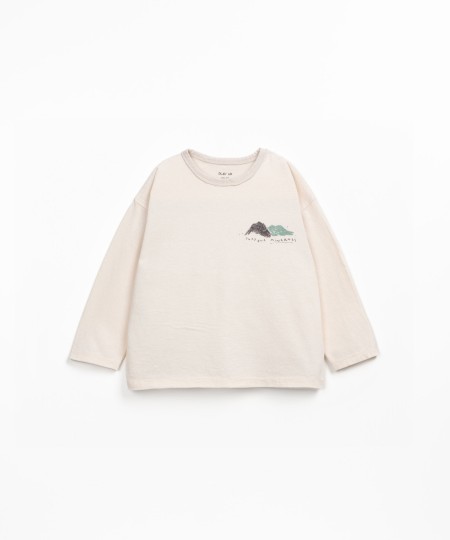 T-shirt in organic cotton and recycled cotton with chest print