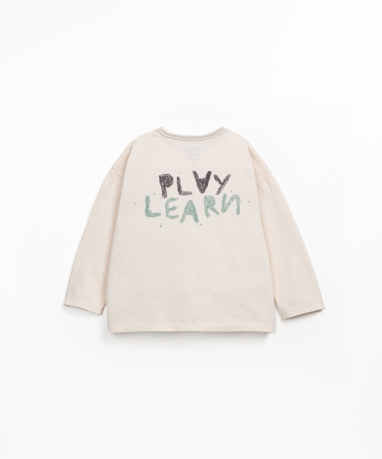 T-shirt in organic cotton and recycled cotton with chest print