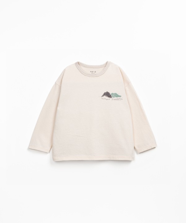 T-shirt in organic cotton and recycled cotton with chest print