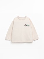 T-shirt in organic cotton and recycled cotton with chest print