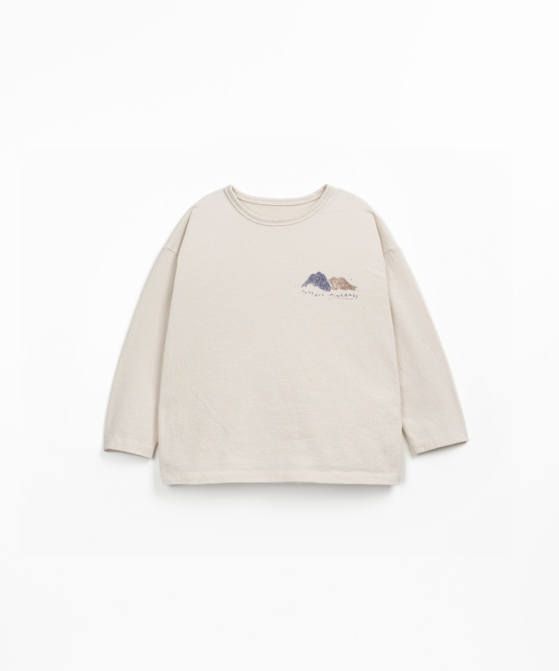 Knit T-shirt in organic and recycled cotton with mountain print