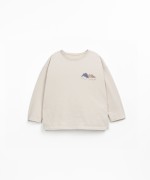Knit T-shirt in organic and recycled cotton with mountain print