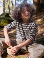 Long-sleeved striped T-shirt