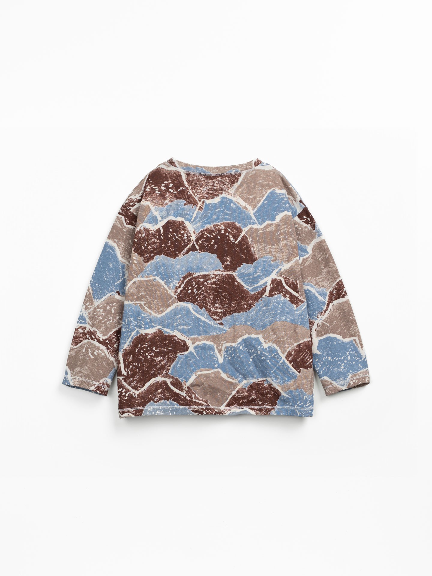 T-shirt en mélange de coton biologique et coton recyclé avec imprimé montagnes