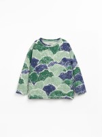 T-shirt in a blend of organic cotton and recycled cotton with mountain print