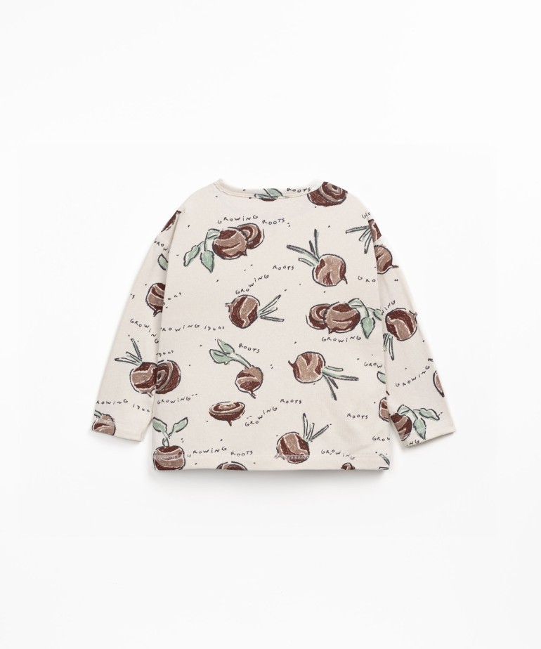 Camiseta de punto con estampado de remolachas
