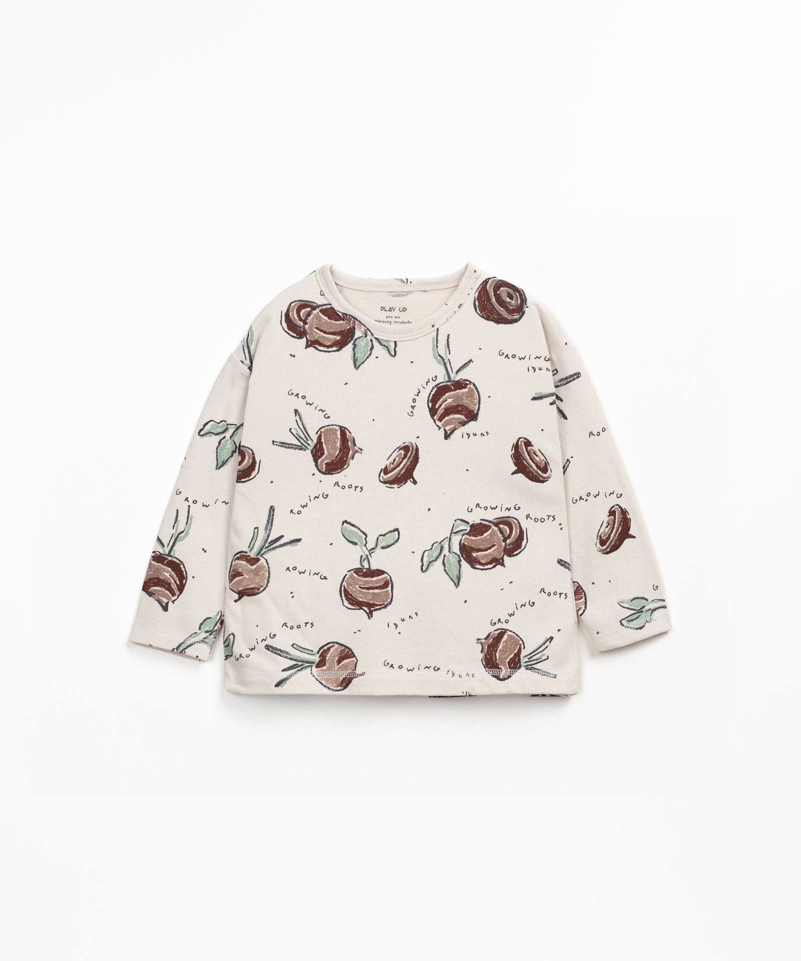 T-shirt in maglia con stampa di barbabietole