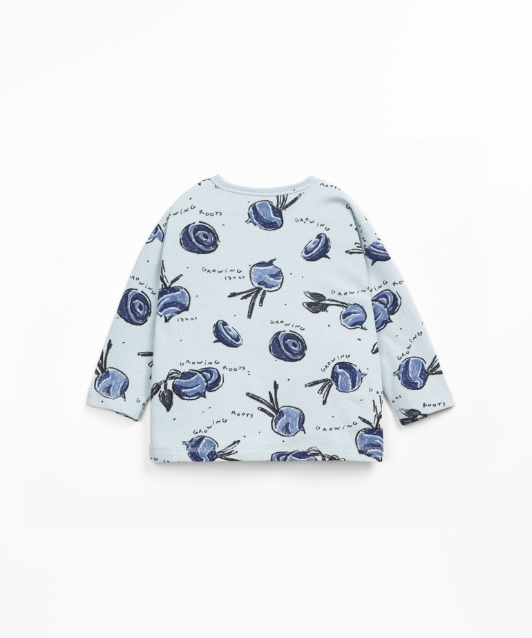 Jersey t-shirt with beetroot print
