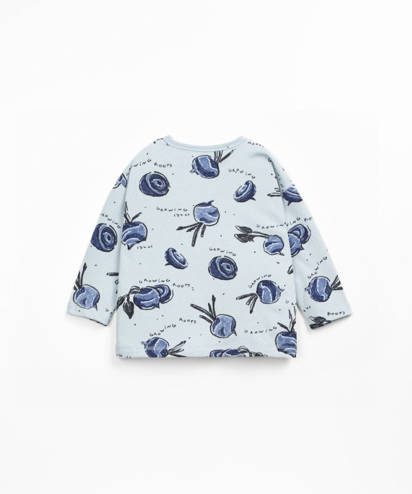 Jersey t-shirt with beetroot print