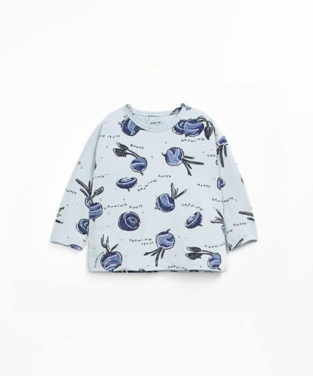 Jersey t-shirt with beetroot print