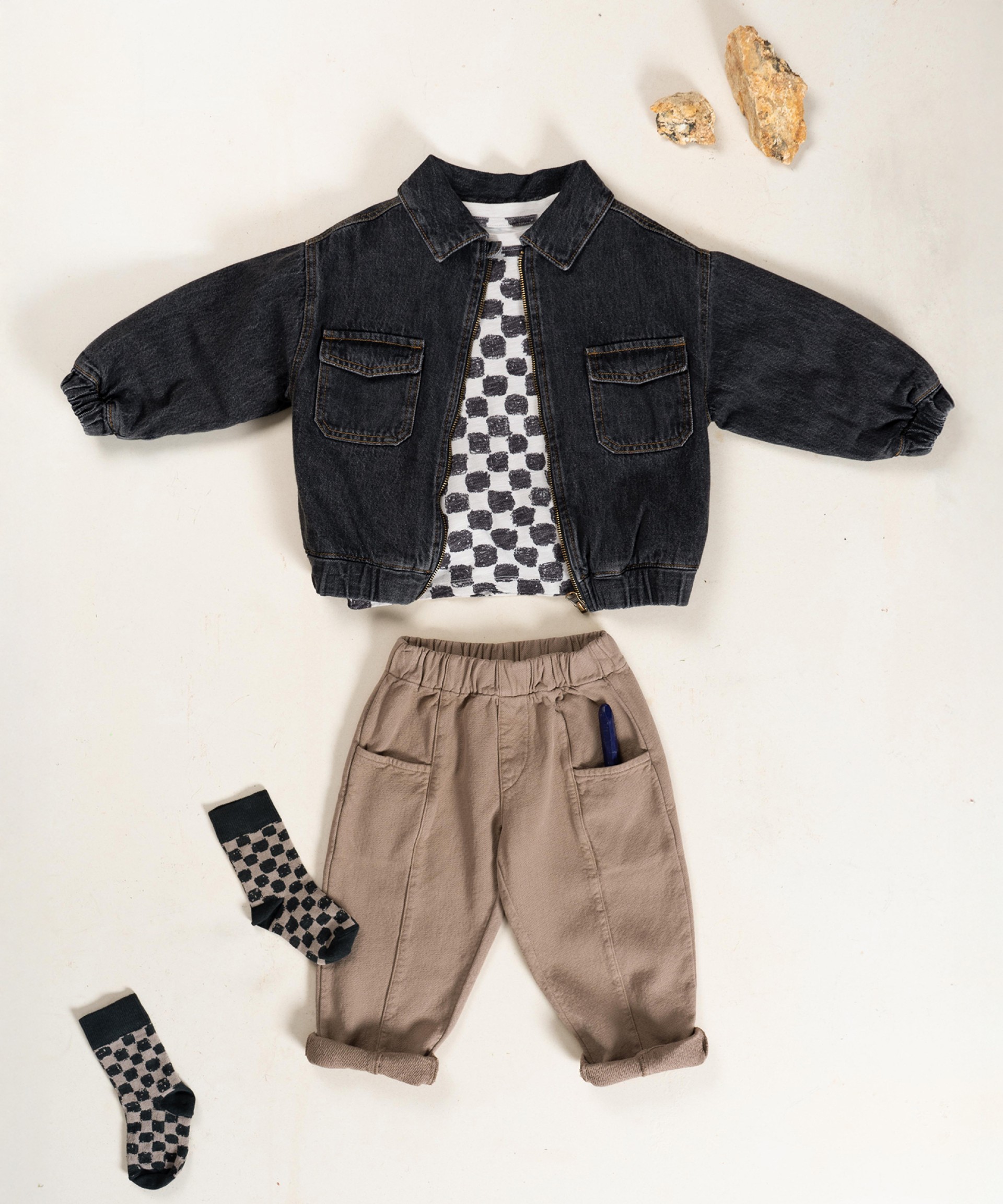 T-shirt in organic cotton with tile print