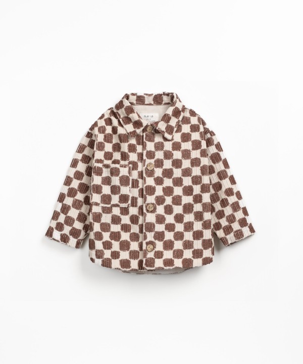 Corduroy shirt with coconut button opening