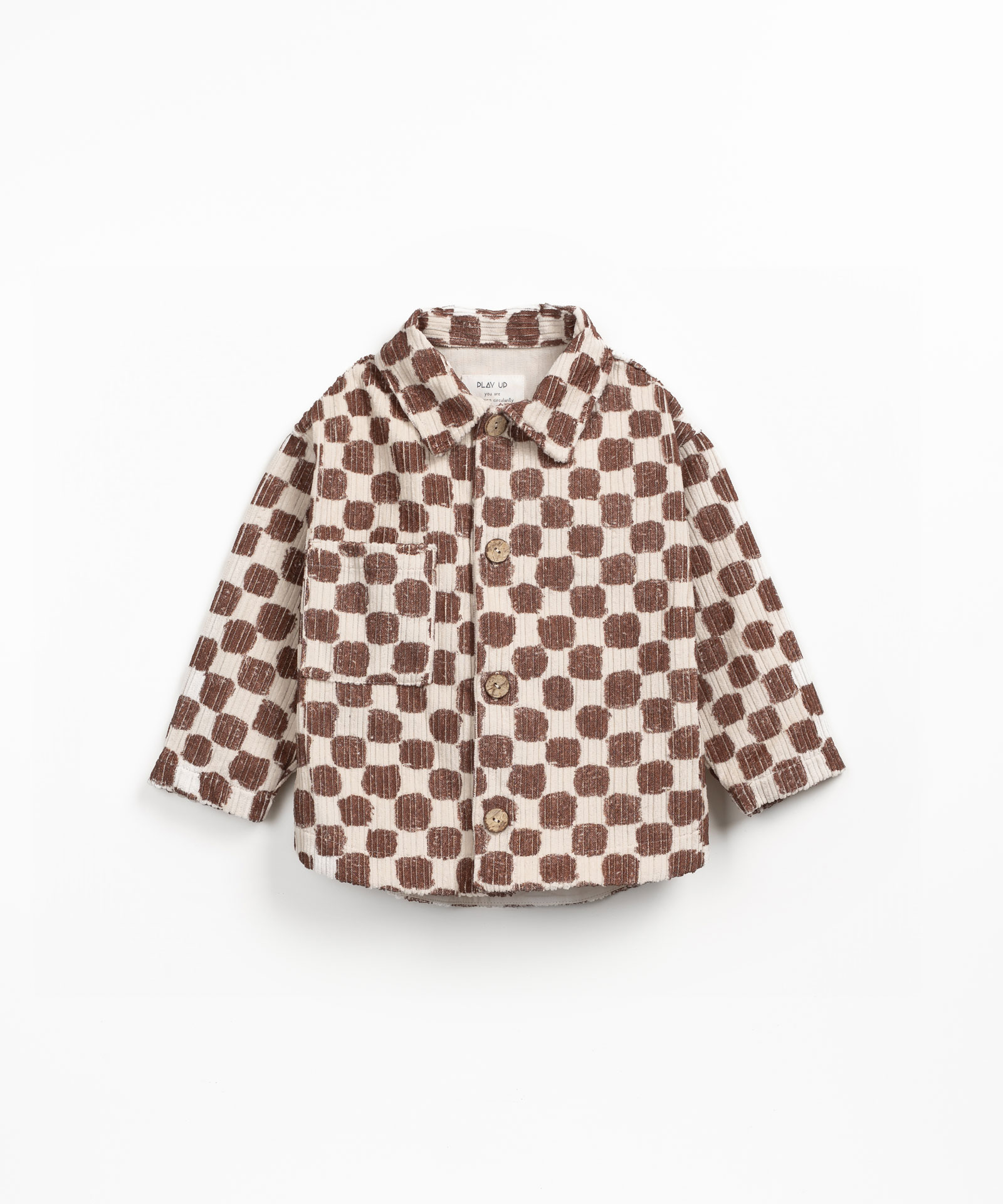 Corduroy shirt with coconut button opening