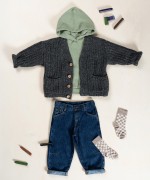 Sweatshirt with a blend of natural fibers and recycled fibers