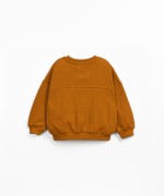 Jersey sweatshirt in regenerative and recycled cotton with ribbed cuffs