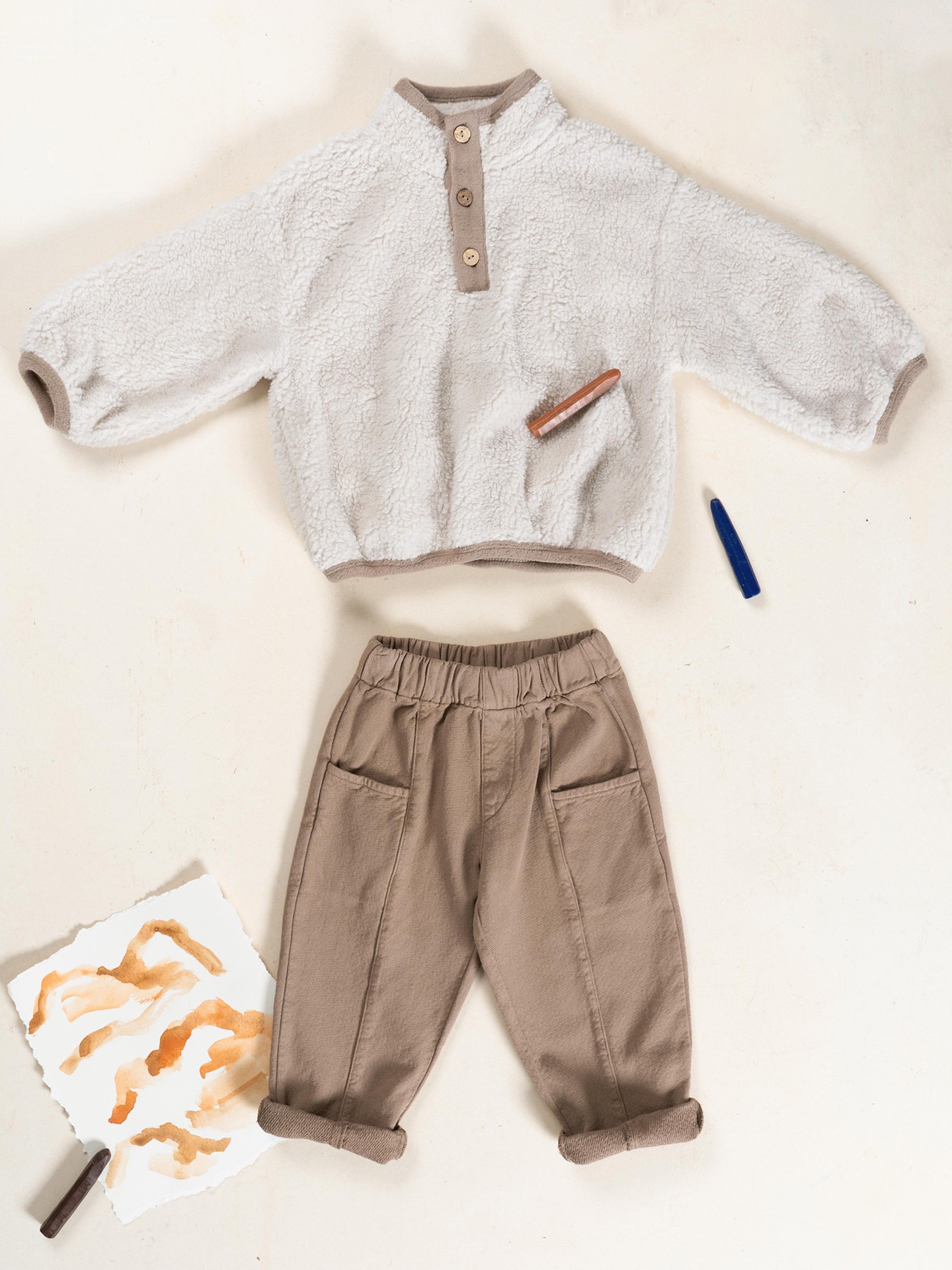 Camisola de pêlo com abertura frontal