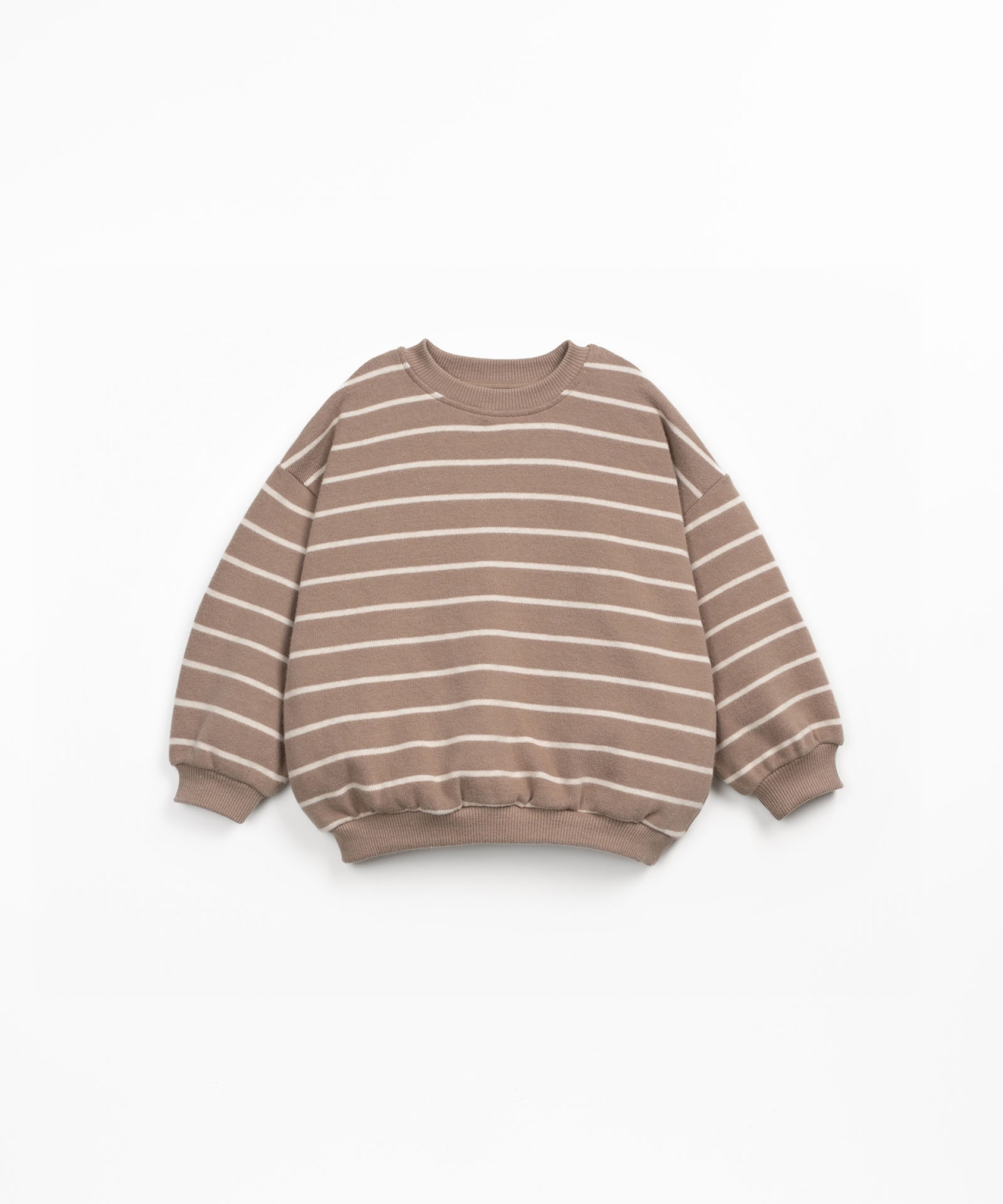 Striped knit sweater with cuffs