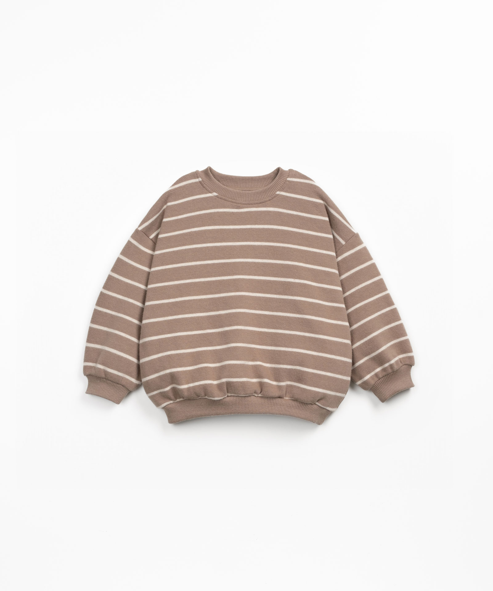Striped knit sweater with cuffs