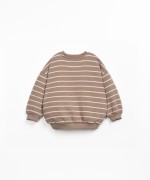 Striped knit sweater with cuffs