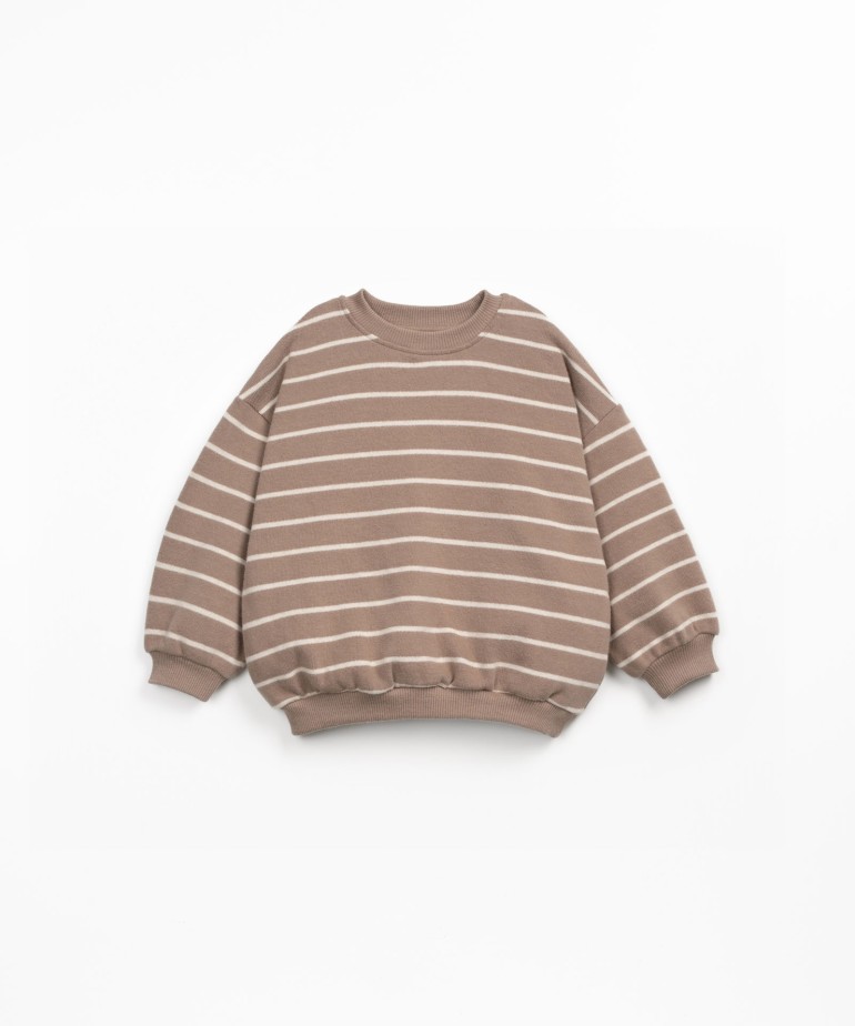 Striped knit sweater with cuffs