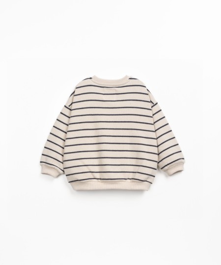 Striped knit sweater with cuffs