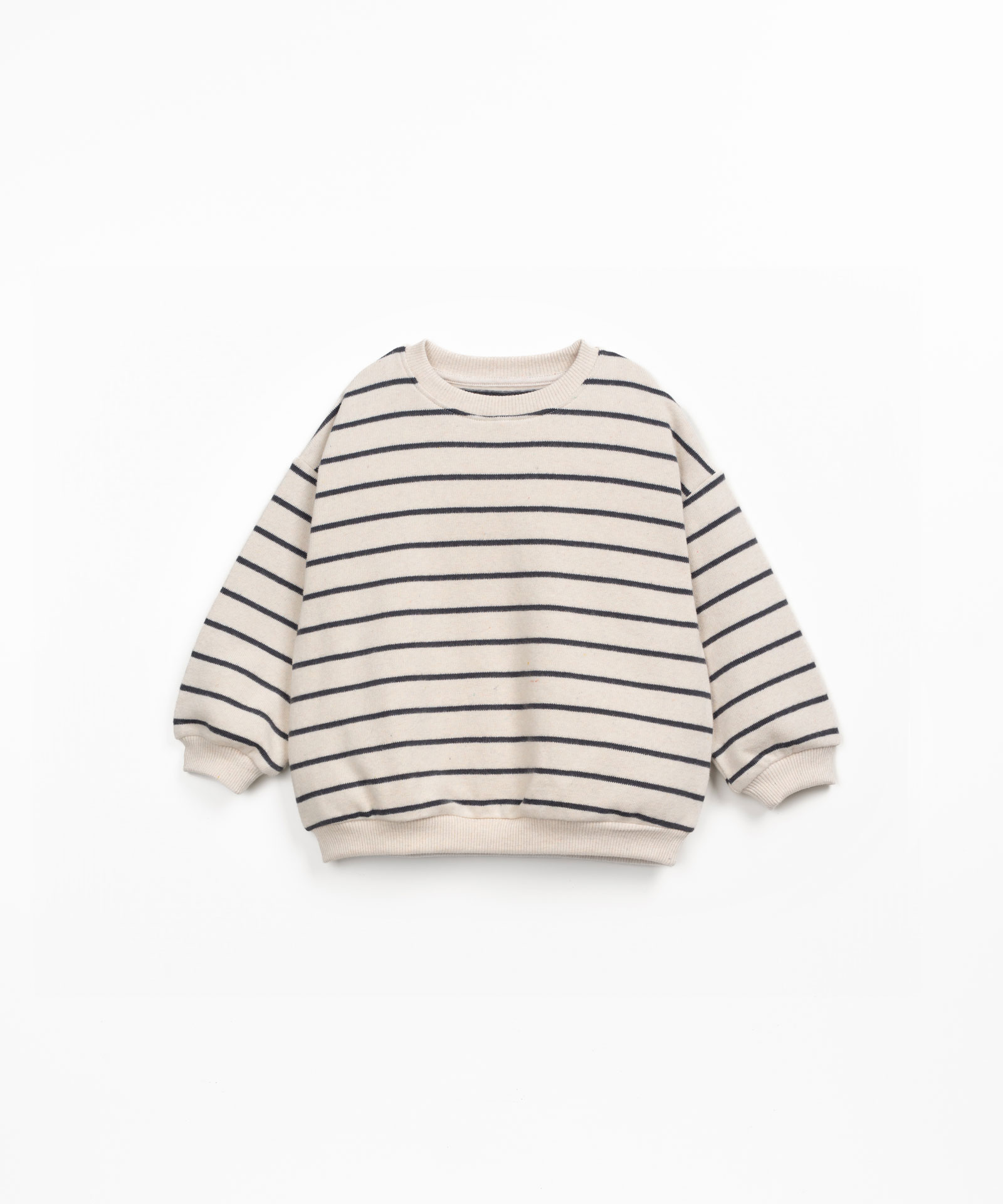 Striped knit sweater with cuffs